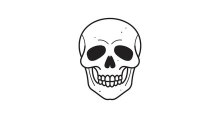 Fototapeta premium Skull illustration in monochrome style