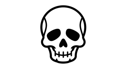 Skull illustration in black and white