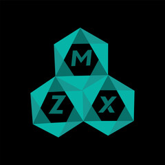 MZX creative minimalist letter logo. MZX unique vector initials alphabet letter logo design