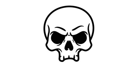 Fototapeta premium Skull illustration in black and white