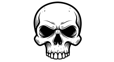 Fototapeta premium Skull illustration in black and white