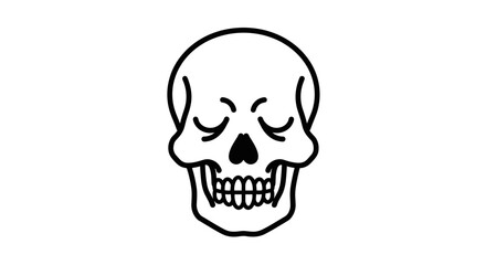 Fototapeta premium Skull illustration in minimalist style on white background