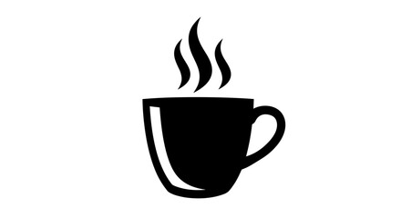 Steaming cup of coffee on white background