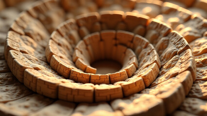 Obraz premium Abstract Swirling Cork Particles Vortex Pattern