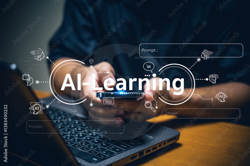 Poster ai learning techniques online environment digital content interactive innovative approaches to enhan
