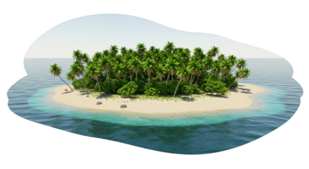 Isolated Tropical Island Paradise with Lush Vegetation