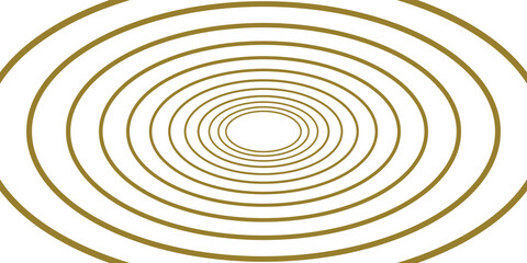 Fondo de círculos concéntricos y fondo transparente. Efecto túnel. Acabado dorado
