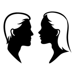man and woman facing each 
