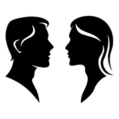 man and woman facing each 