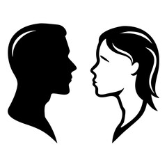 man and woman facing each 