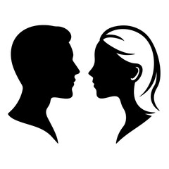 man and woman facing each 