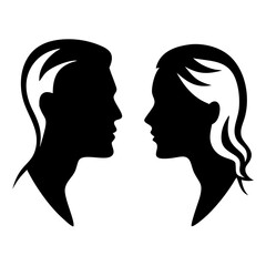 man and woman facing each 