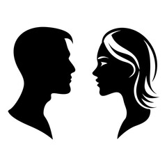 Fototapeta premium man and woman facing each 