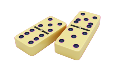 Isolated Two Domino Tiles Showing Different Numbers