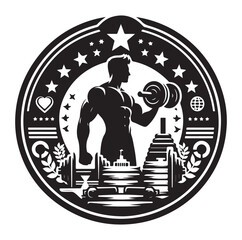 Gym and fitness logo design inspiration vector concept template vector symbol illustration.