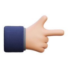 Direction showing hand gesture 3D Illustration