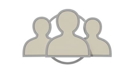 Isolated Minimalist Teamwork Icon with Three Figures