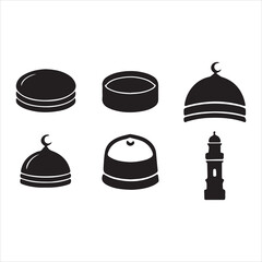 cap bell icon set