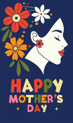 happy mother's day, banner and flyer style mother flowers