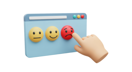 Isolated Hand Pointing to Sad Emotion Rating on Survey