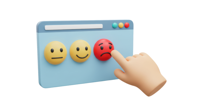 Isolated Hand Pointing to Sad Emotion Rating on Survey