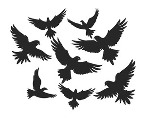 set of Parrot silhouette vector illustration