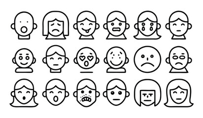 human head and feelings related editable stroke out