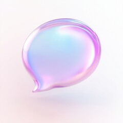 Colorful glass chat bubble icon showcasing modern design and sleek aesthetics in a minimalistic style for communication applications
