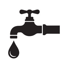 Water tap icon set. Faucet glyph icon. Vector file illustration eps 10