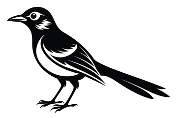 Obraz premium Elegant Black and White Magpie Bird Icon Design 