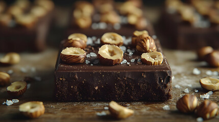 Dark Chocolate Hazelnut Brownies with Sea Salt