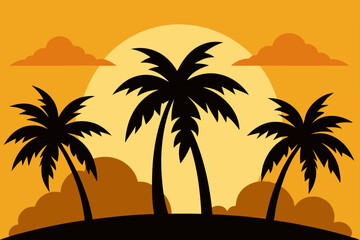 silhouette of a palm tree