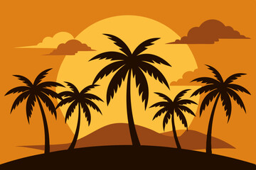 palm trees silhouette