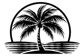 tropical island with palm trees