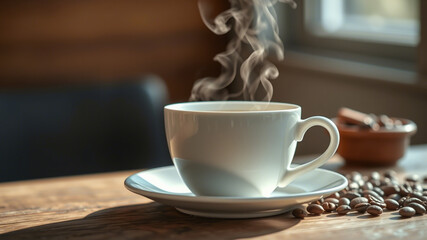 Fototapeta premium cup of coffee on the table