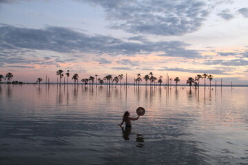 por do sol na praia dos buritis em palmas, tocantins 