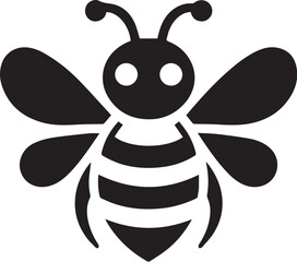 Black Bee Vector Silhouette