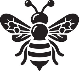 Black Bee Vector Silhouette