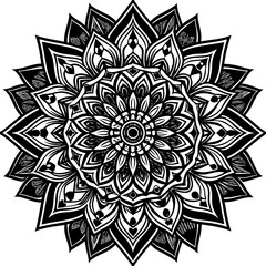 black mandala frame vector background. illustration