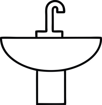 recommend clip art: sink outline. vector illustration. Bath and Bathroom