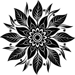 black mandala frame vector background. illustration