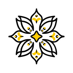 black mandala frame vector background. illustration