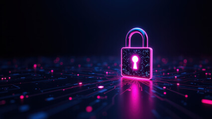 A digital lock symbolizing internet security and protection against cyber threats.