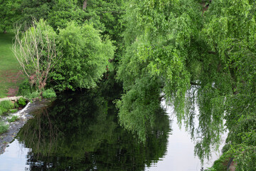 Arnoia River, as it passes through Portobello Park, in Allariz, Ourense