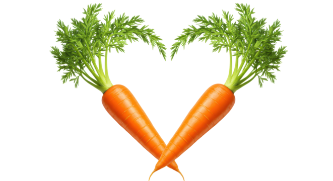 Isolated Carrots Forming Heart Shape for Health