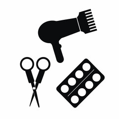 beauty salon silhouette vector illustration