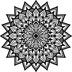 black mandala frame vector background. illustration