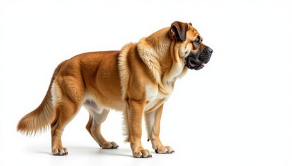 Obraz premium Majestic Mastiff, powerful stance, white background, animal, ears