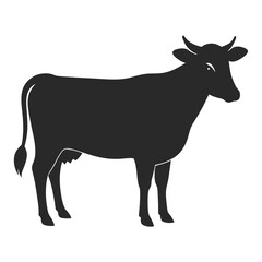 cow icon silhouette vector illustration