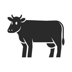 cow icon silhouette vector illustration